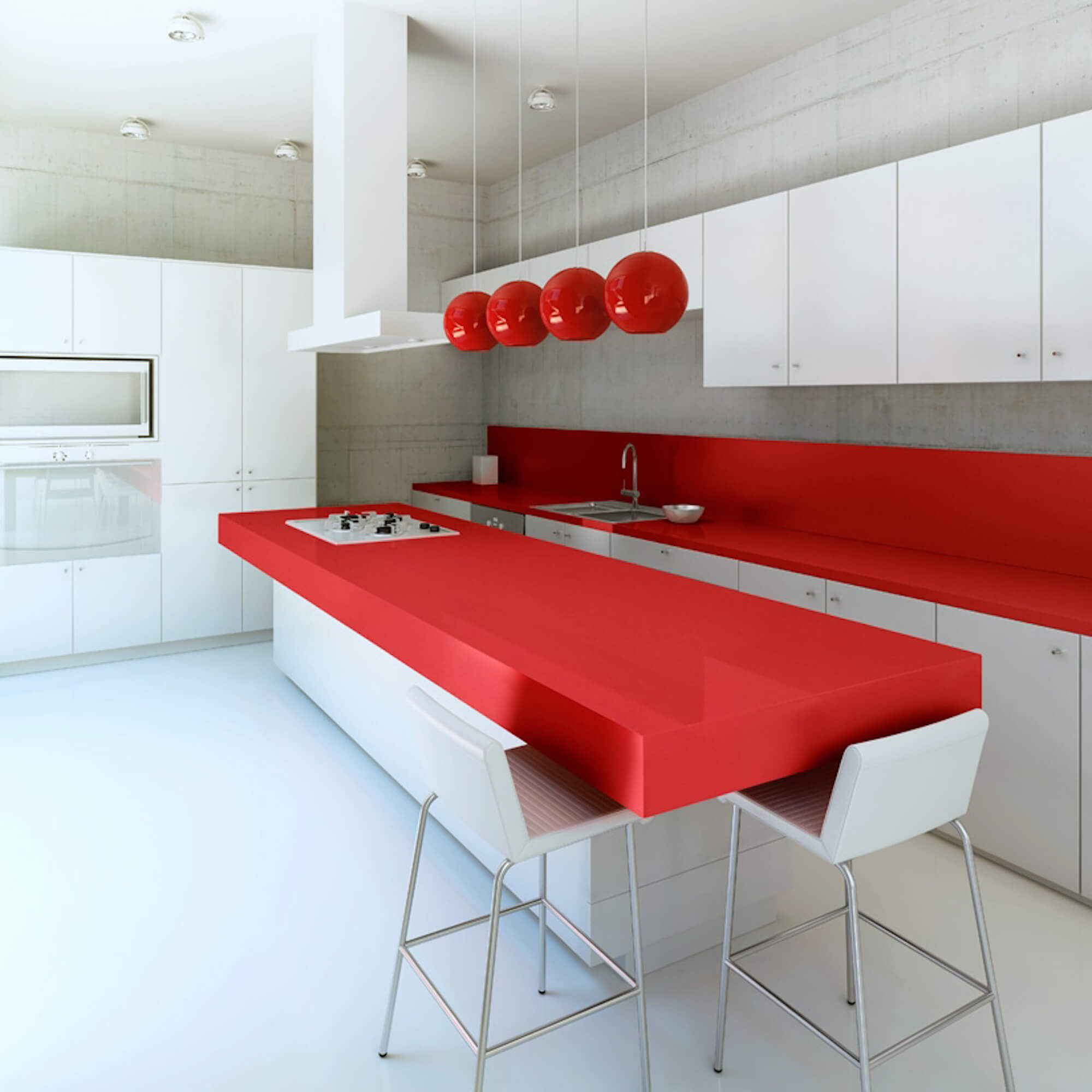 Kitchen worktop Quartz Silestone Rosso Monza