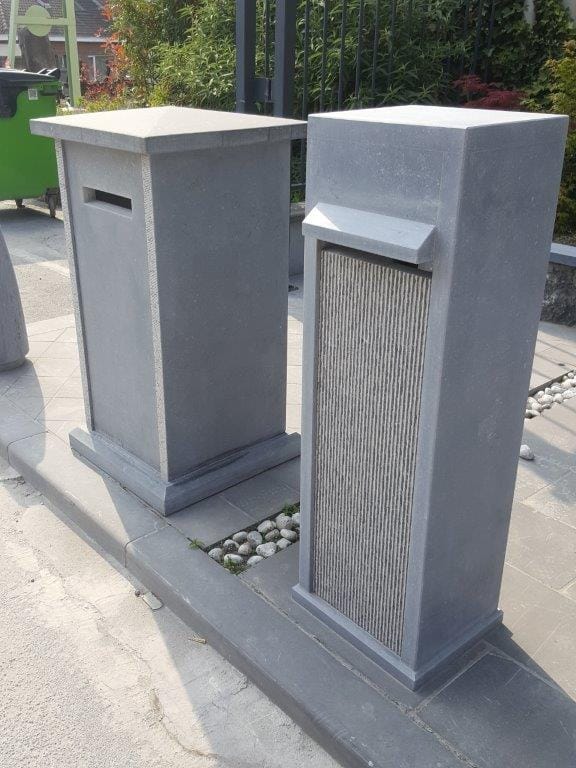 Belgian bluestone letterbox with bush hammered face