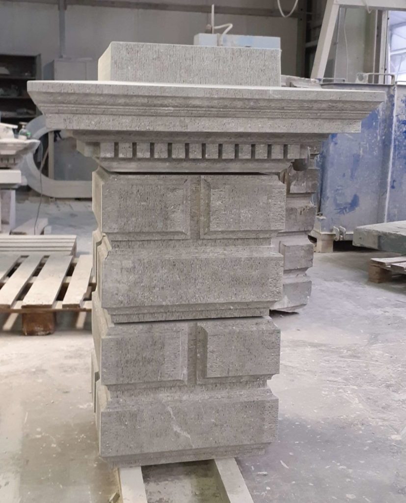 Reproduction of classified blue stone columns